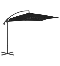 Parasol déporté avec mât en acier 250x250 cm Noir