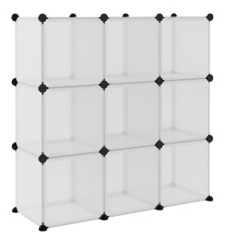 Cubes de rangement 9 pcs avec portes Transparent PP