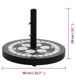 Base de parasol noir et blanc rond 12 kg