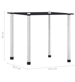 Tables gigognes 3 pcs Noir Verre trempé