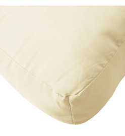 Coussin de palette crème 120x40x12 cm tissu