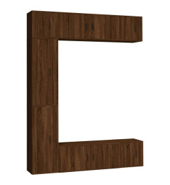 Ensemble de meubles TV 7 pcs Chêne marron Bois d'ingénierie