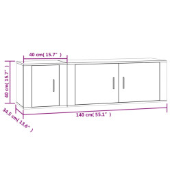 Ensemble de meubles TV 2 pcs Chêne marron Bois d'ingénierie