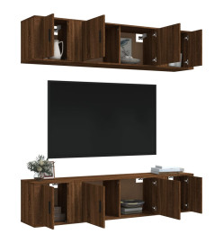 Ensemble de meubles TV 6 pcs Chêne marron Bois d'ingénierie