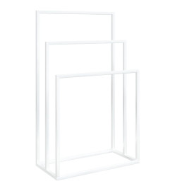 Porte-serviettes sur pied Blanc 48x24x79 cm Fer