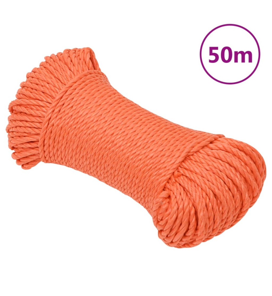 Corde de travail Orange 8 mm 50 m Polypropylène