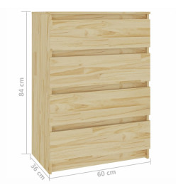 Armoire d'appoint 60x36x84 cm Bois de pin massif