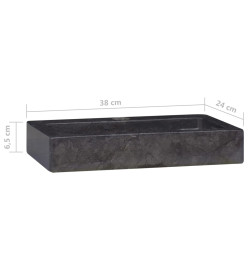 Lavabo mural noir 38x24x6,5 cm marbre