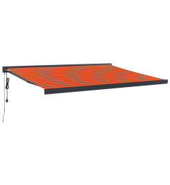 Auvent rétractable orange et marron 4,5x3 m tissu et aluminium