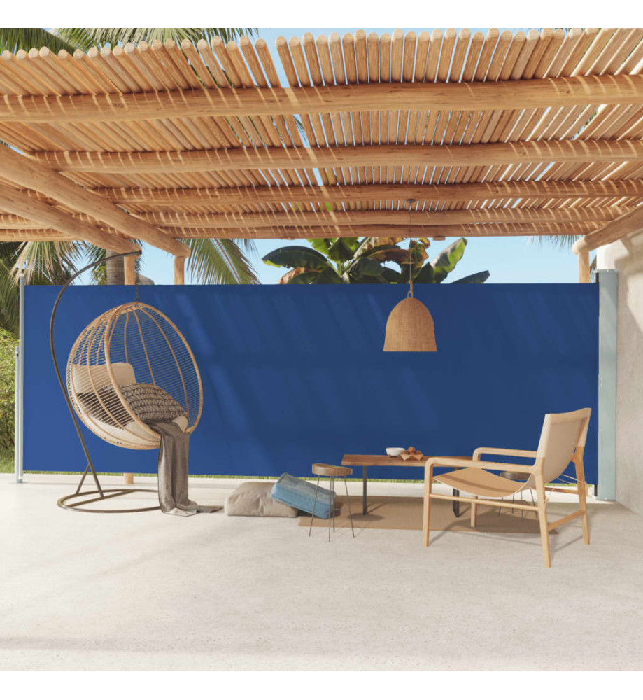 Auvent latéral rétractable de patio 180x600 cm Bleu