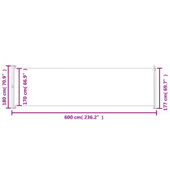 Auvent latéral rétractable de patio 180x600 cm Bleu