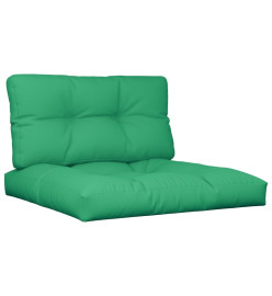 Coussins de palette 2 pcs vert tissu