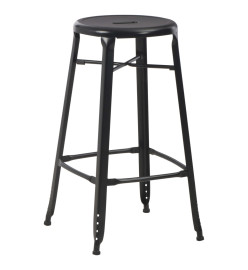 Tabourets de bar lot de 6 noir acier