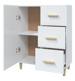 Buffet Blanc brillant 69,5x34x90 cm Bois d'ingénierie