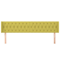 Tête de lit avec oreilles Vert 203x16x78/88 cm Tissu