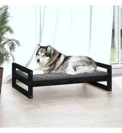 Lit pour chien Noir 105,5x75,5x28 cm Bois de pin solide