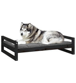 Lit pour chien Noir 105,5x75,5x28 cm Bois de pin solide