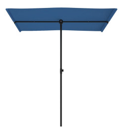 Parasol d'extérieur avec mât en aluminium 180x110 cm Bleu azuré