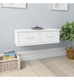 Étagère murale et tiroirs Blanc 60x26x18,5 cm Bois d'ingénierie
