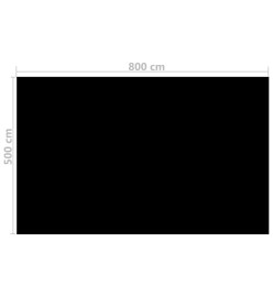 Couverture de piscine rectangulaire 800x500 cm PE Noir