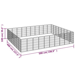 Parc pour chien 36panneaux Noir 50x100cm Acier enduit de poudre