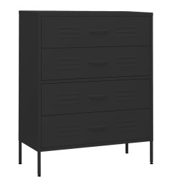 Commode Noir 80x35x101,5 cm Acier