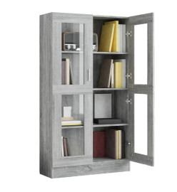 Armoire à vitrine Sonoma gris 82,5x30,5x150cm Bois d'ingénierie