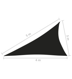 Voile de parasol Tissu Oxford triangulaire 3x4x5 m Noir