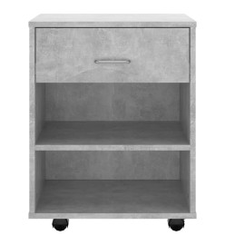 Armoire à roulettes Gris béton 46x36x59 cm Aggloméré