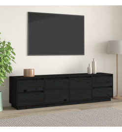 Meuble TV Noir 176x37x47,5 cm Bois de pin massif