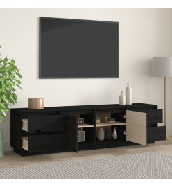 Meuble TV Noir 176x37x47,5 cm Bois de pin massif