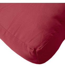 Coussin de palette rouge bordeaux 70x40x12 cm tissu