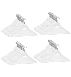 Cintres antidérapants 100 pcs Blanc Bois dur