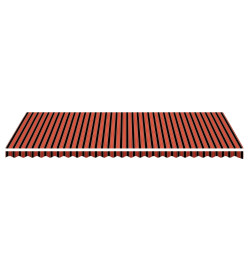 Tissu de remplacement pour auvent Orange et marron 6x3,5 m