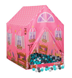 Tente de jeu pour enfants avec 250 balles Rose 69x94x104 cm