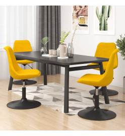 Chaises à dîner pivotantes 4 pcs Jaune Velours