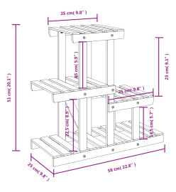 Support à fleurs 58x25x51 cm bois massif de sapin