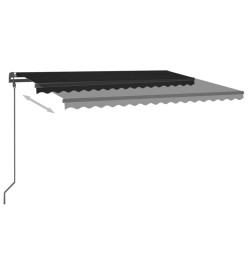 Auvent automatique et capteur de vent et LED 4,5x3 m Anthracite