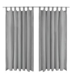 Rideau occultant avec boucles 2 pcs 140 x 175 cm Gris