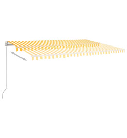 Auvent automatique capteur de vent et LED 5x3,5m Jaune et blanc