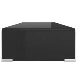 Meuble TV/ Support pour moniteur 80 x 30 x 13 cm Verre Noir