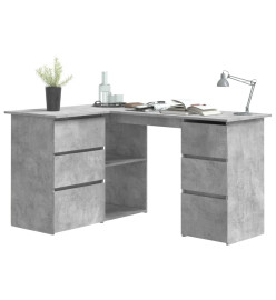 Bureau d'angle Gris béton 145x100x76 cm Aggloméré