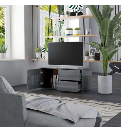 Meuble TV Gris brillant 80x34x36 cm Aggloméré