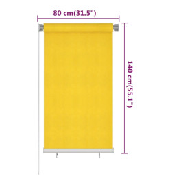 Store roulant d'extérieur 80x140 cm Jaune PEHD