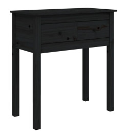 Table console Noir 70x35x75 cm Bois massif de pin