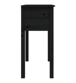 Table console Noir 70x35x75 cm Bois massif de pin