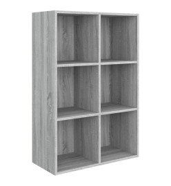 Bibliothèque/Buffet Sonoma gris 66x30x98 cm Bois d'ingénierie