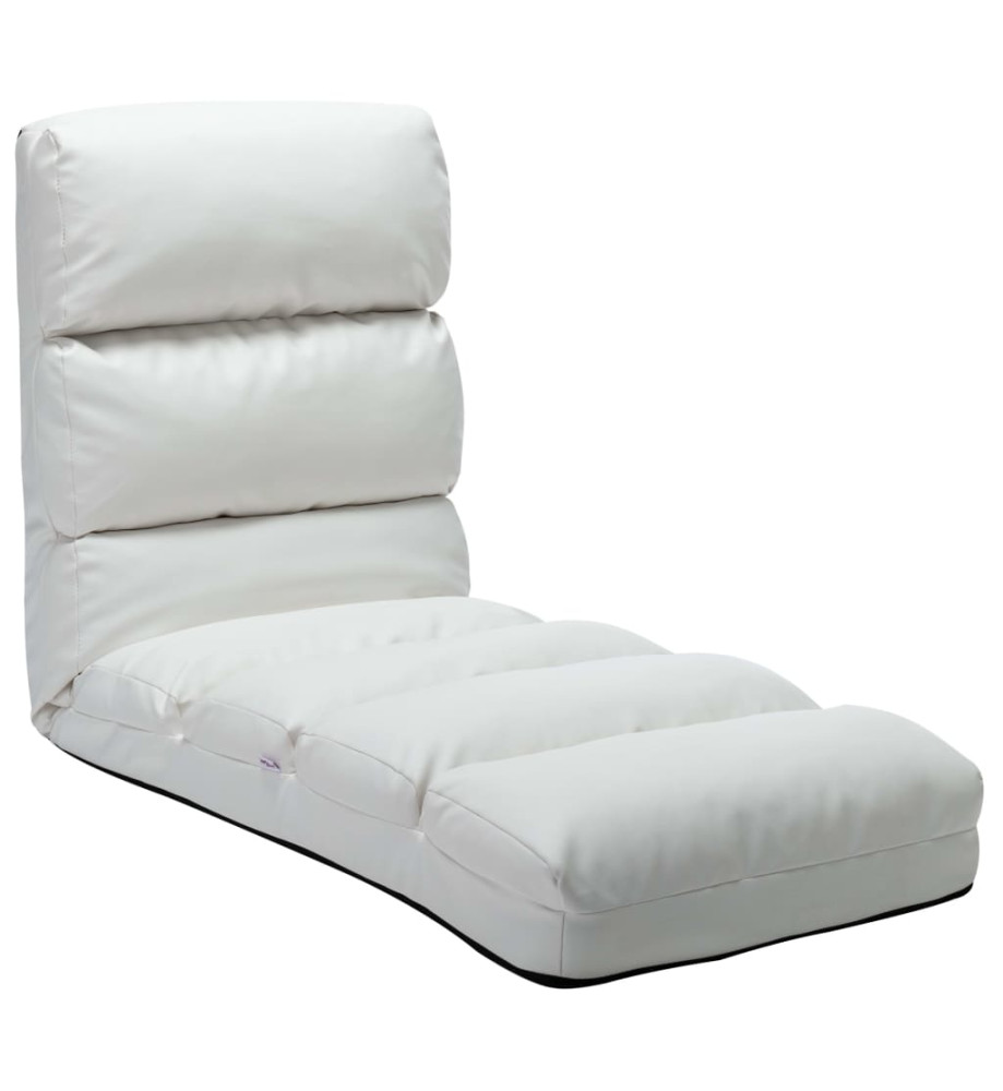 Chaise pliable de sol Blanc Similicuir