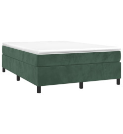 Sommier à ressorts de lit Vert foncé 140x190 cm Velours