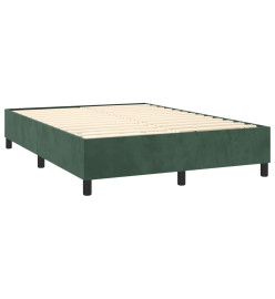 Sommier à ressorts de lit Vert foncé 140x190 cm Velours